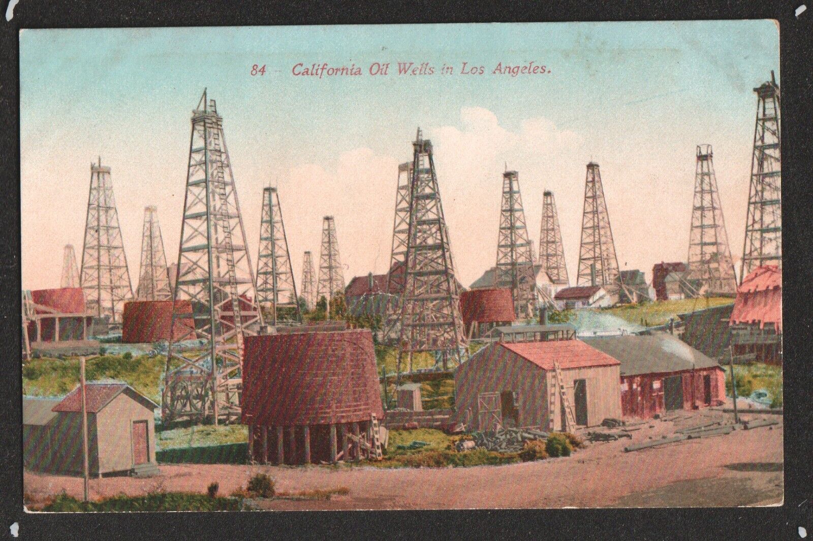 Oil Wells in Los Angeles Early Divided Back 1907-1914 Postcard California