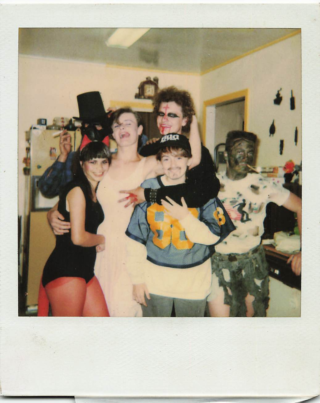 Vintage 1980s Crazy Kids High School Halloween Trans Kid Army Dude Vampire FUN