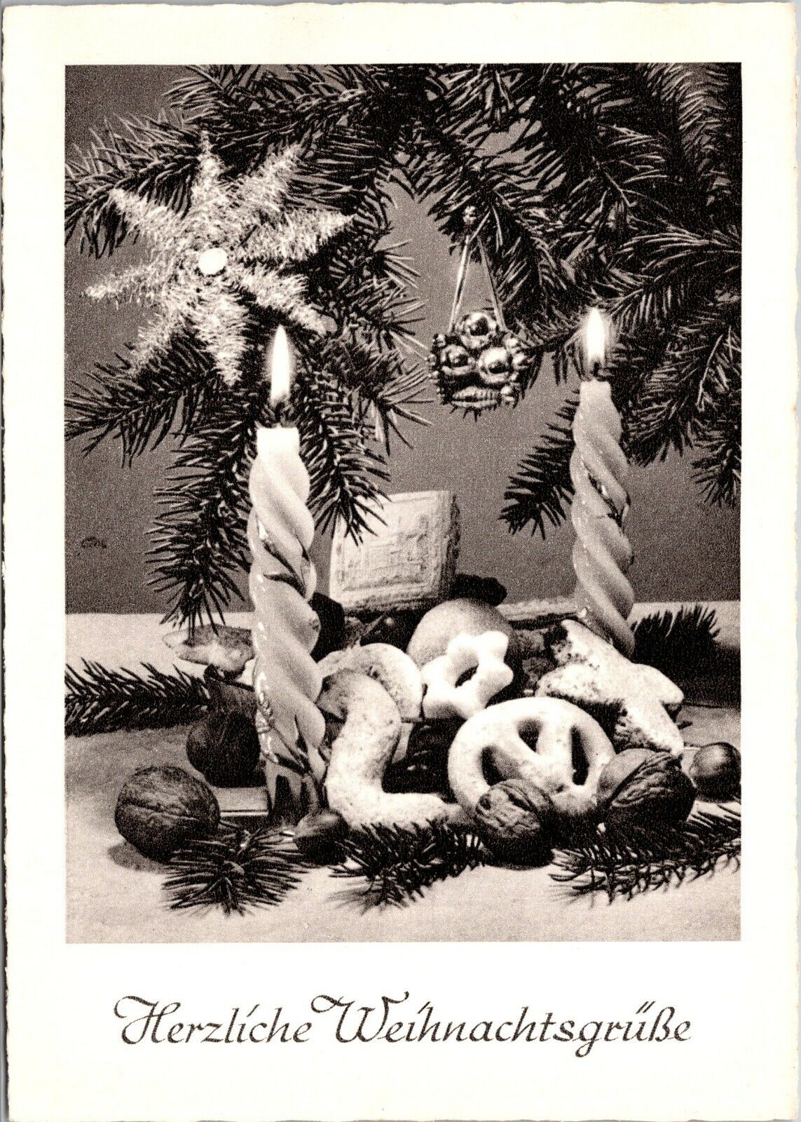 Vtg German Postcard Herzliche Weihnachtgrusse (Warm Christmas Greetings) Tree