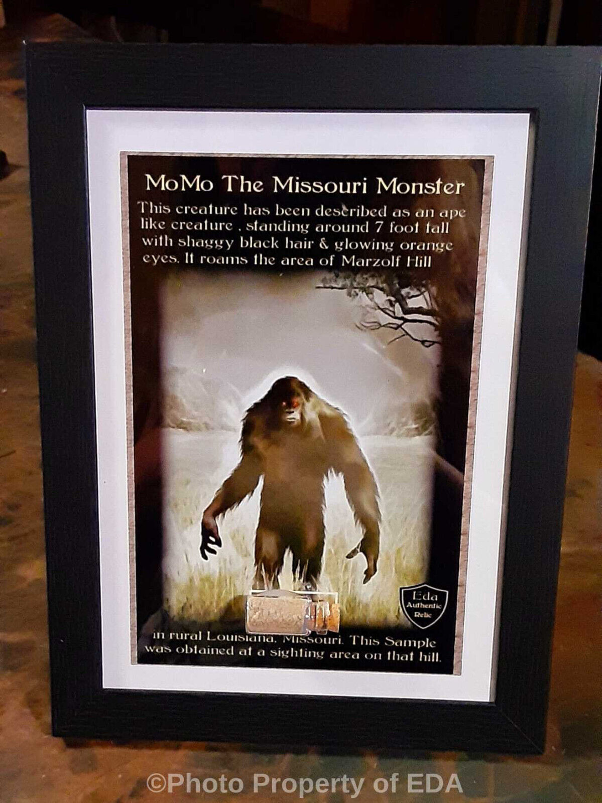 MOMO The Missouri Monster Relic Sighting Site Soil Sample w/COA Bigfoot Sasquatc