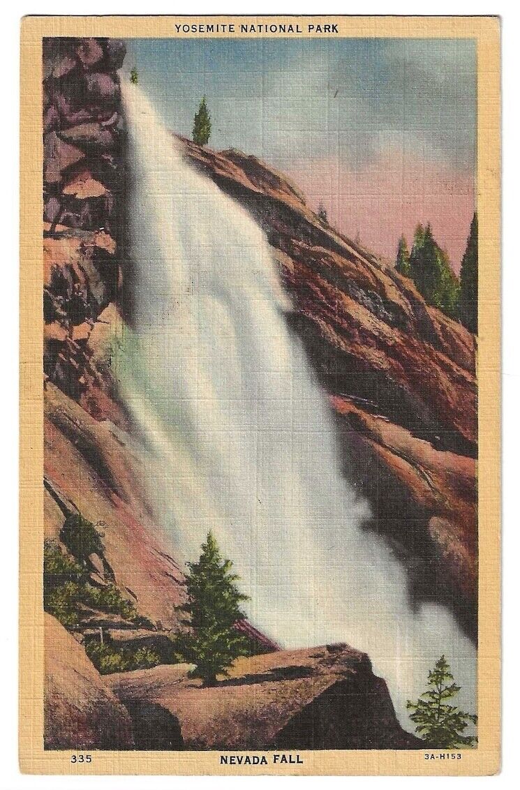Yosemite National Park, California c1930\'s Vernal Fall, waterfall, Merced River