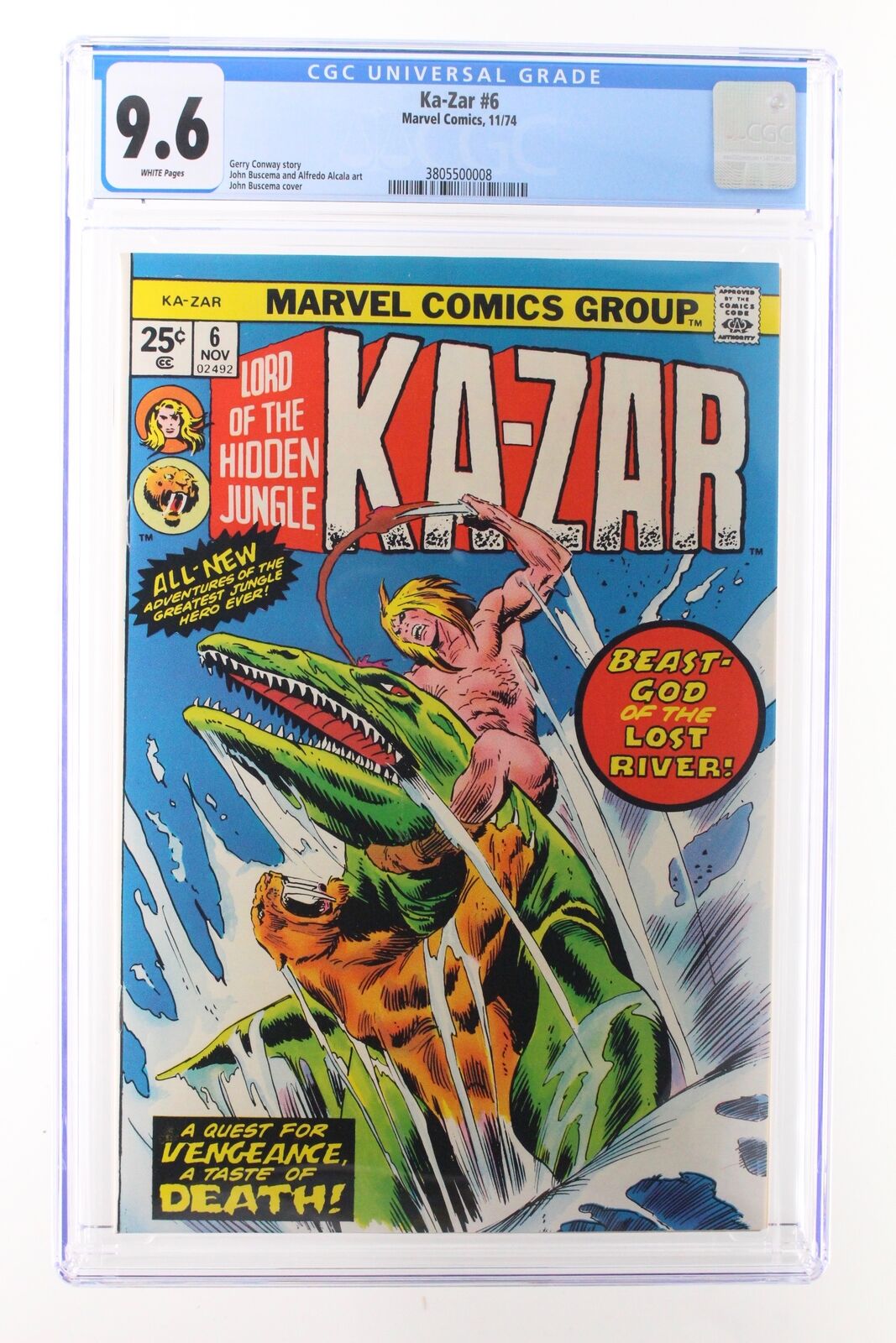 Ka-Zar #6 - Marvel 1974 CGC 9.6 
