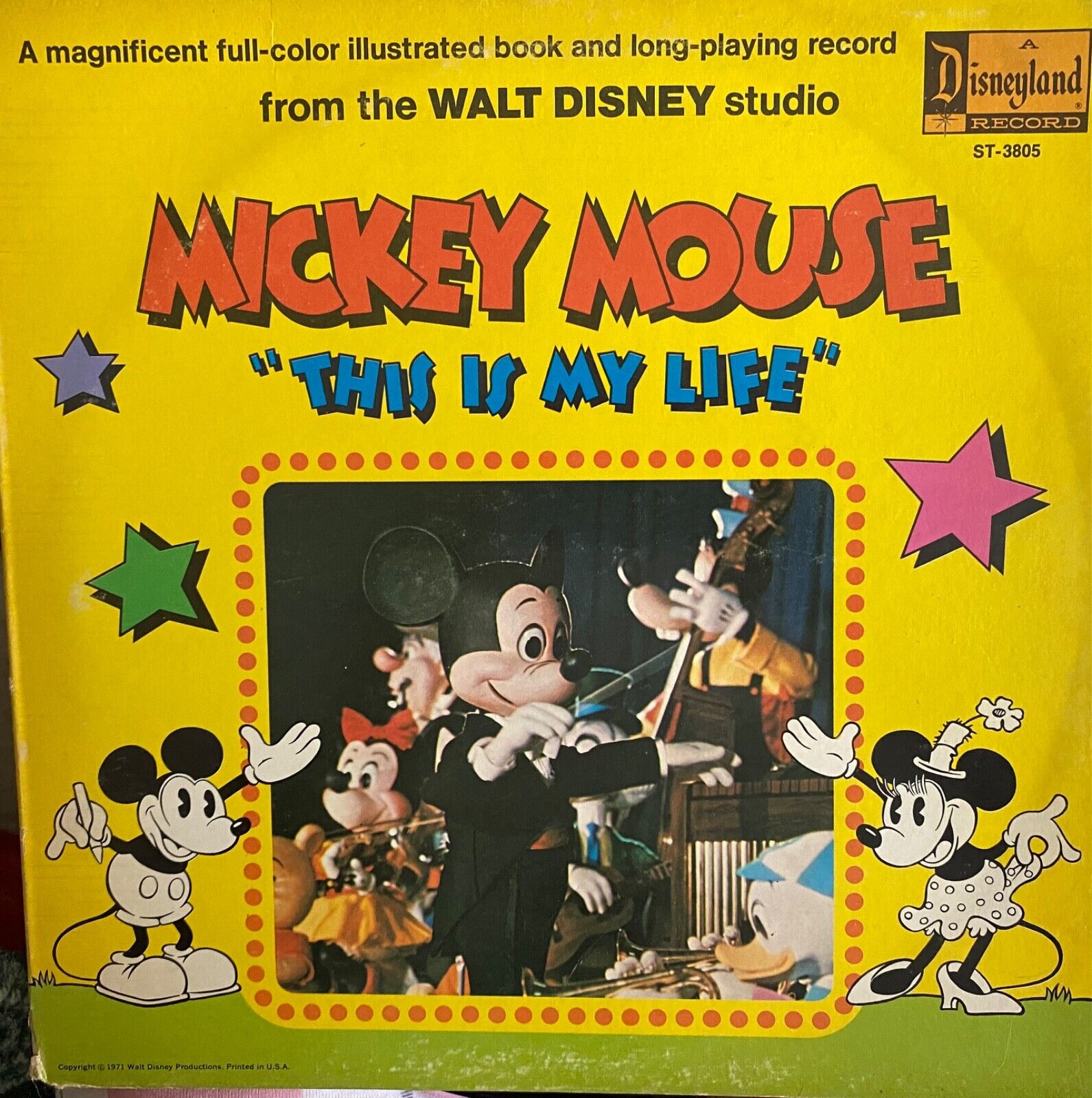 VINTAGE Mickey Mouse This Is My Life 1971 Disneyland Records Vinyl LP ST 3805