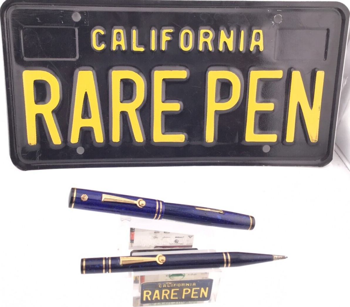 Vintage Wahl Eversharp  LAPIS LAZULI Fountain Pen & Pencil 14K Med Flex Restored