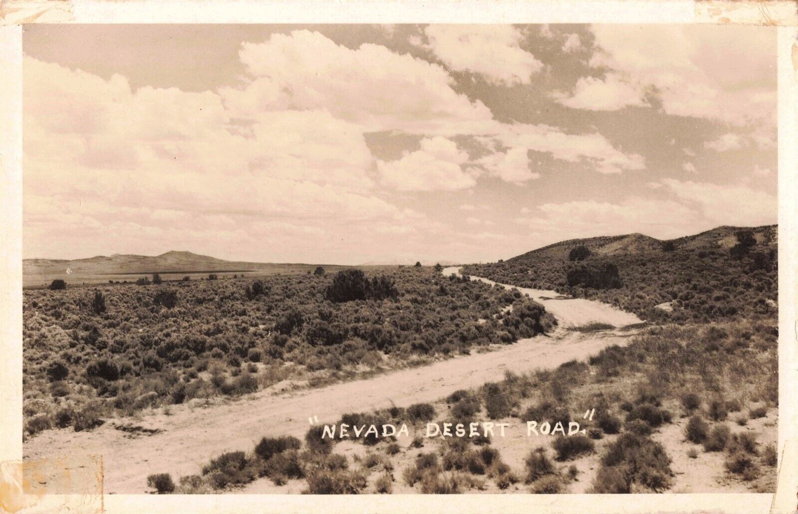 Nevada Desert Road c.1935 RPPC