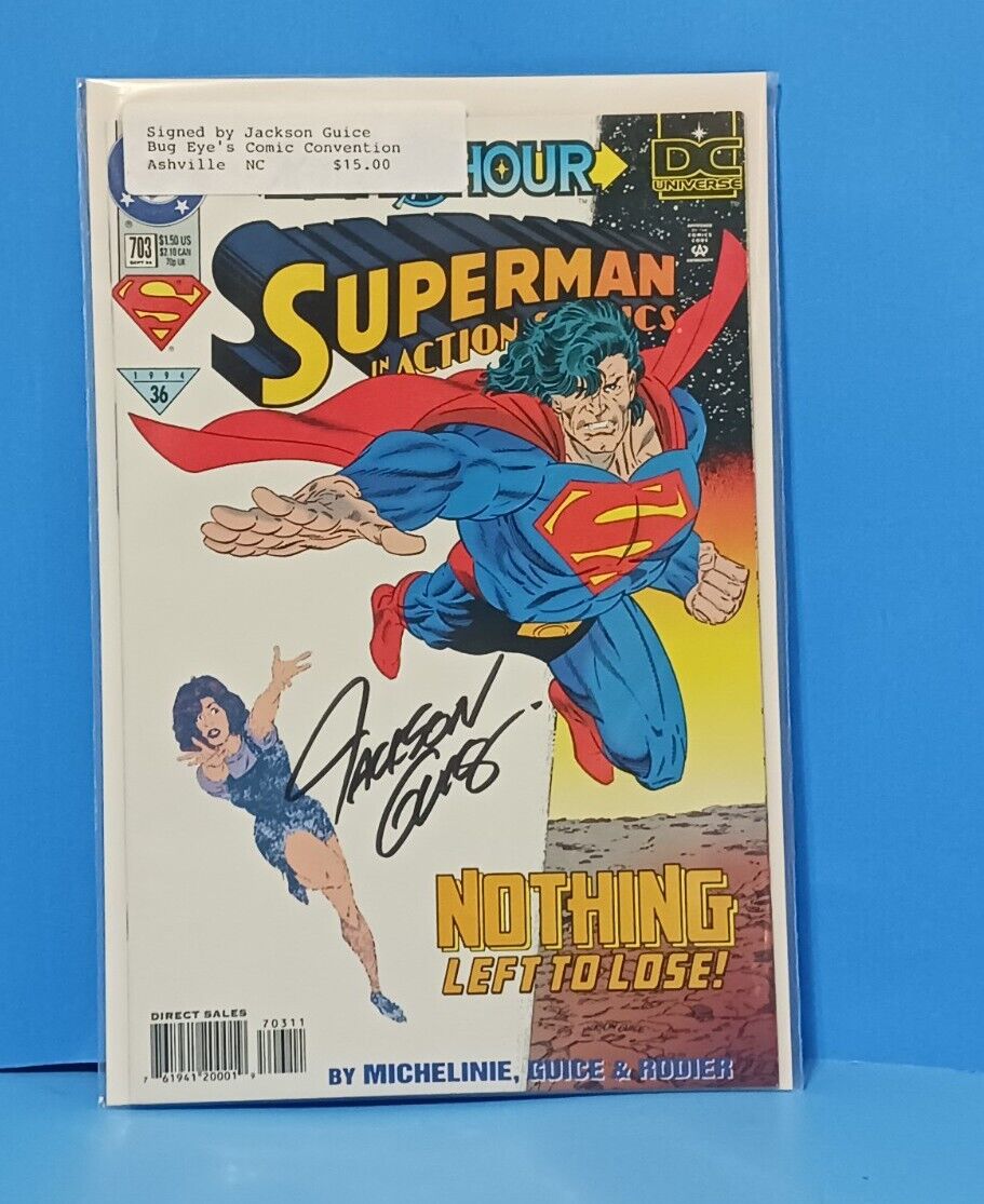 ACTION COMICS #703 SIGNED by Jackson Butch Guice W/ COA 1994 DC Comics Autograph
