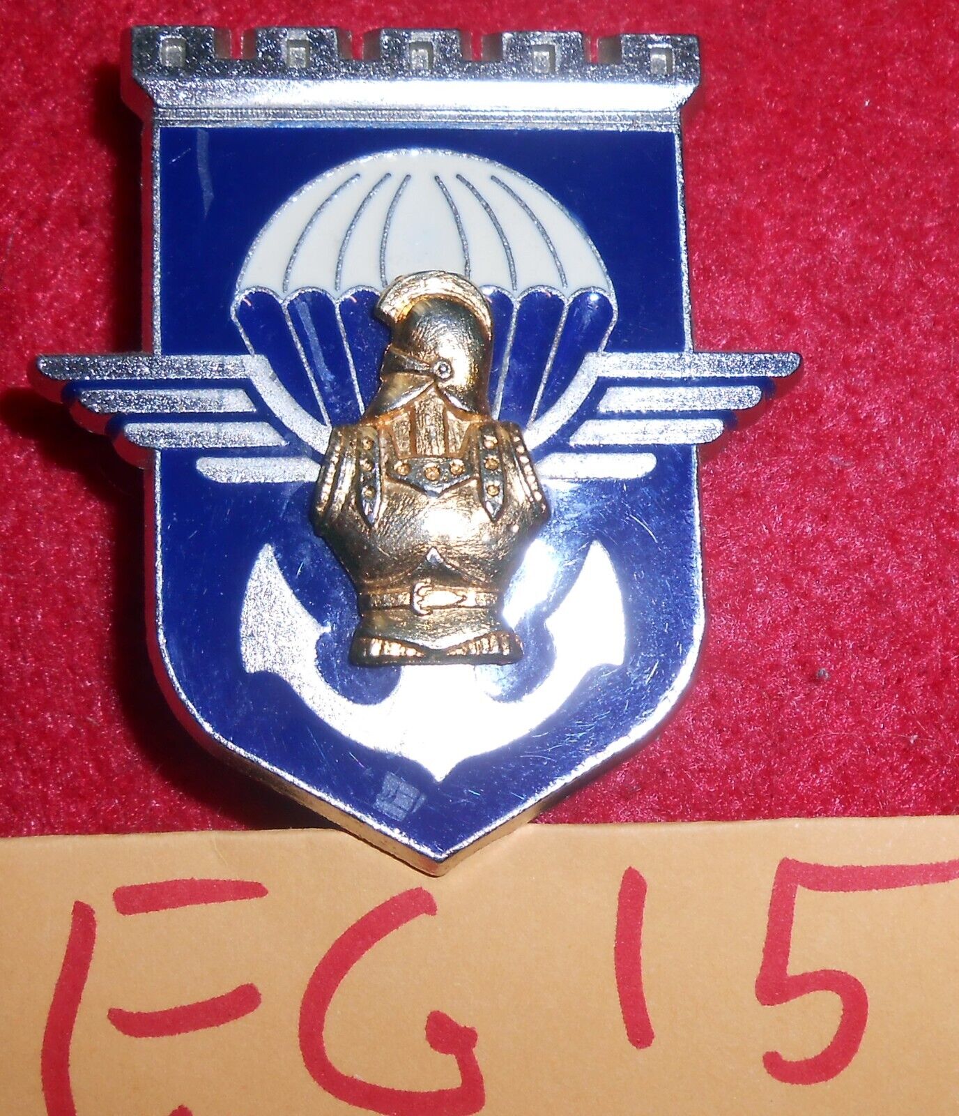 EG15 French Military unit beret insignia, 17th RGP Regiment Genie Parachutiste