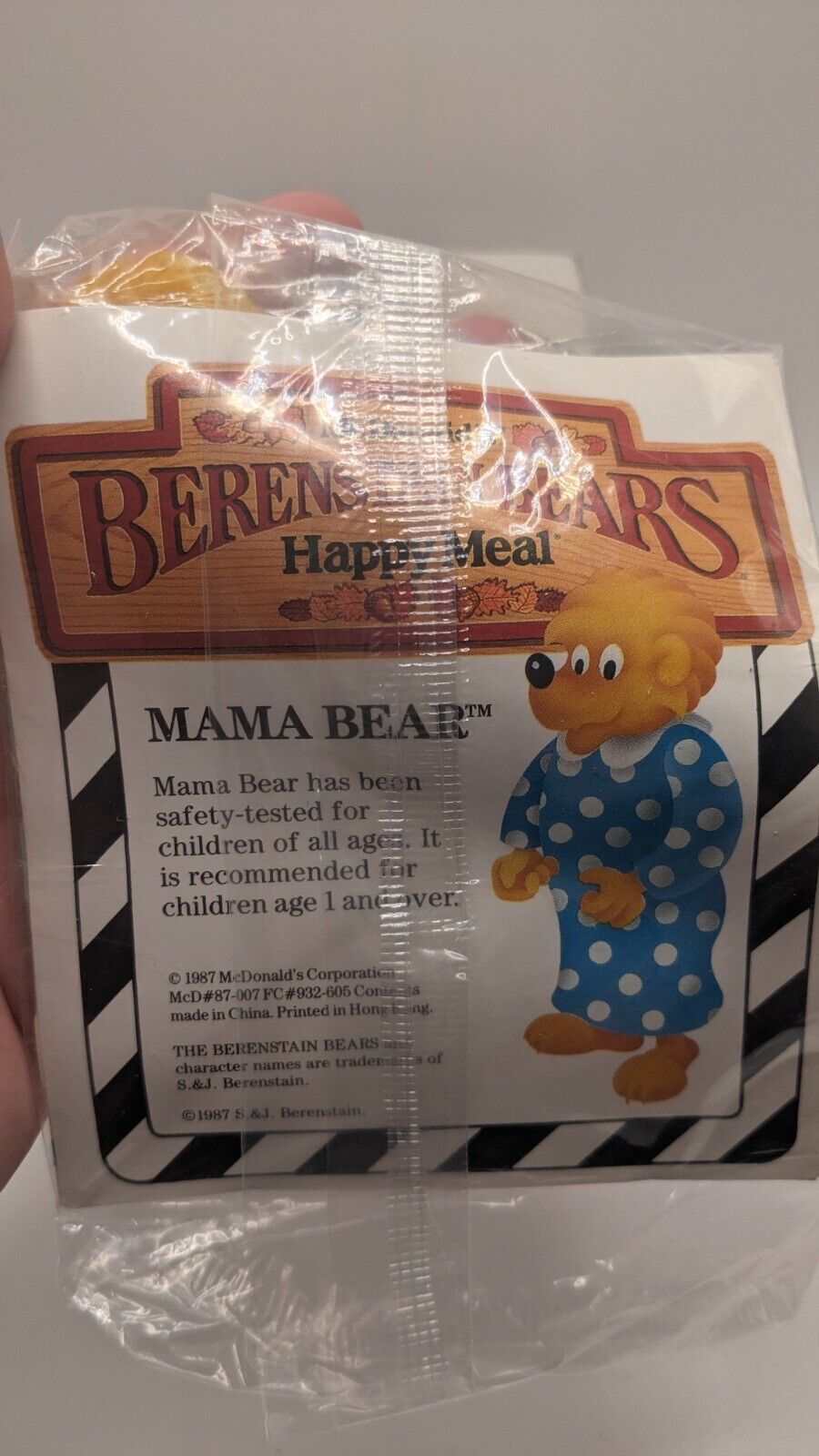 Vintage McDonald’s Mama Bear Happy Meal Berenstain Bears Toy 1987 New
