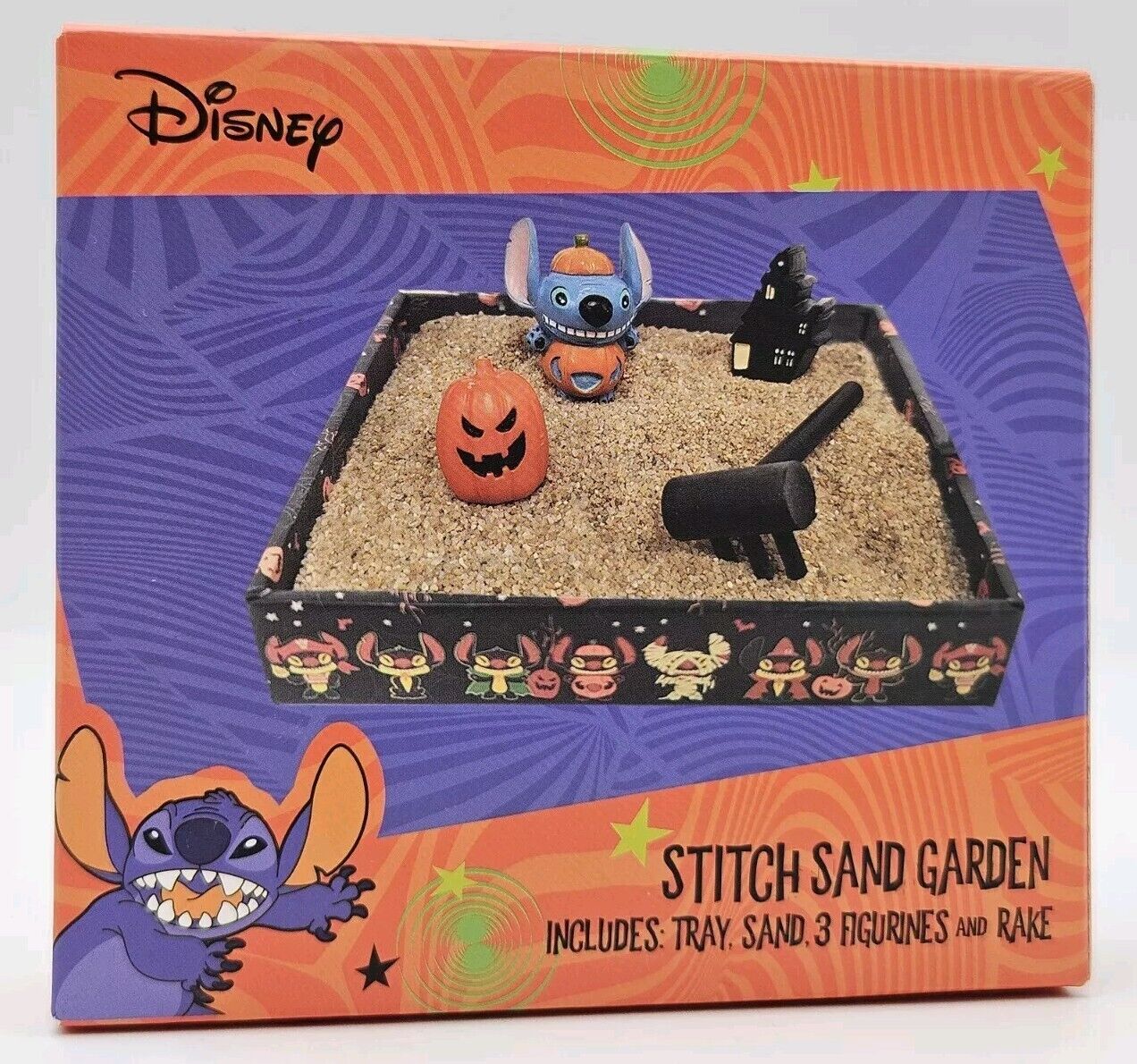 New In Box Disney Stitch O Lantern Miniature Sand Zen Garden Halloween Fall
