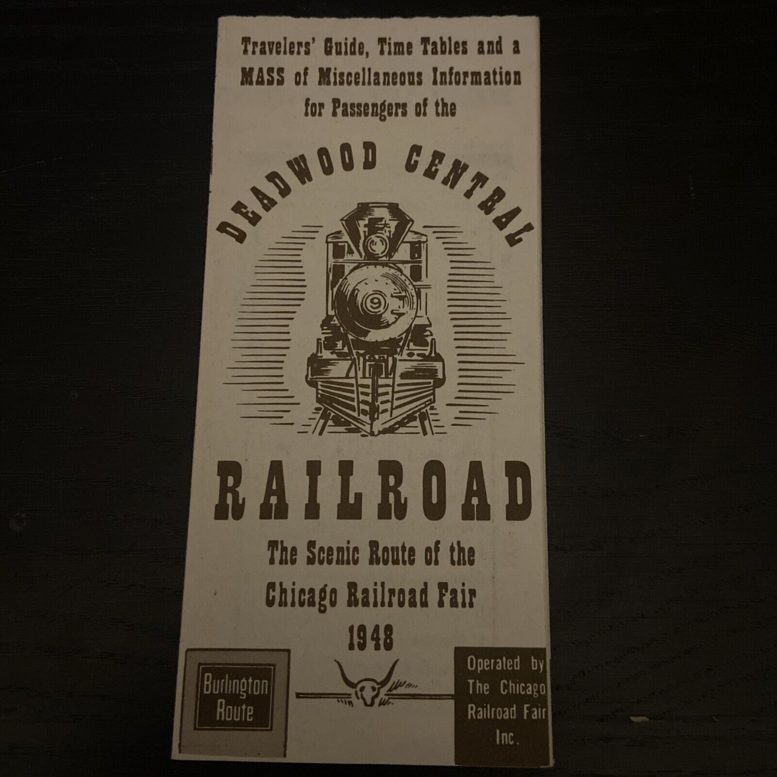 1948 Deadwood Central Railroad Scenic Route Chicago Railroad Fair Brochure
