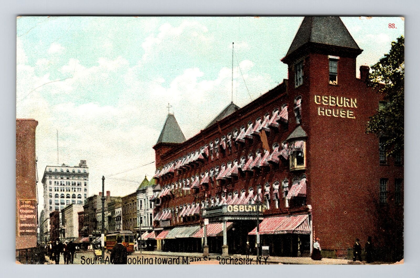 Rochester NY-New York, Osburn House, Main Street, Vintage Postcard