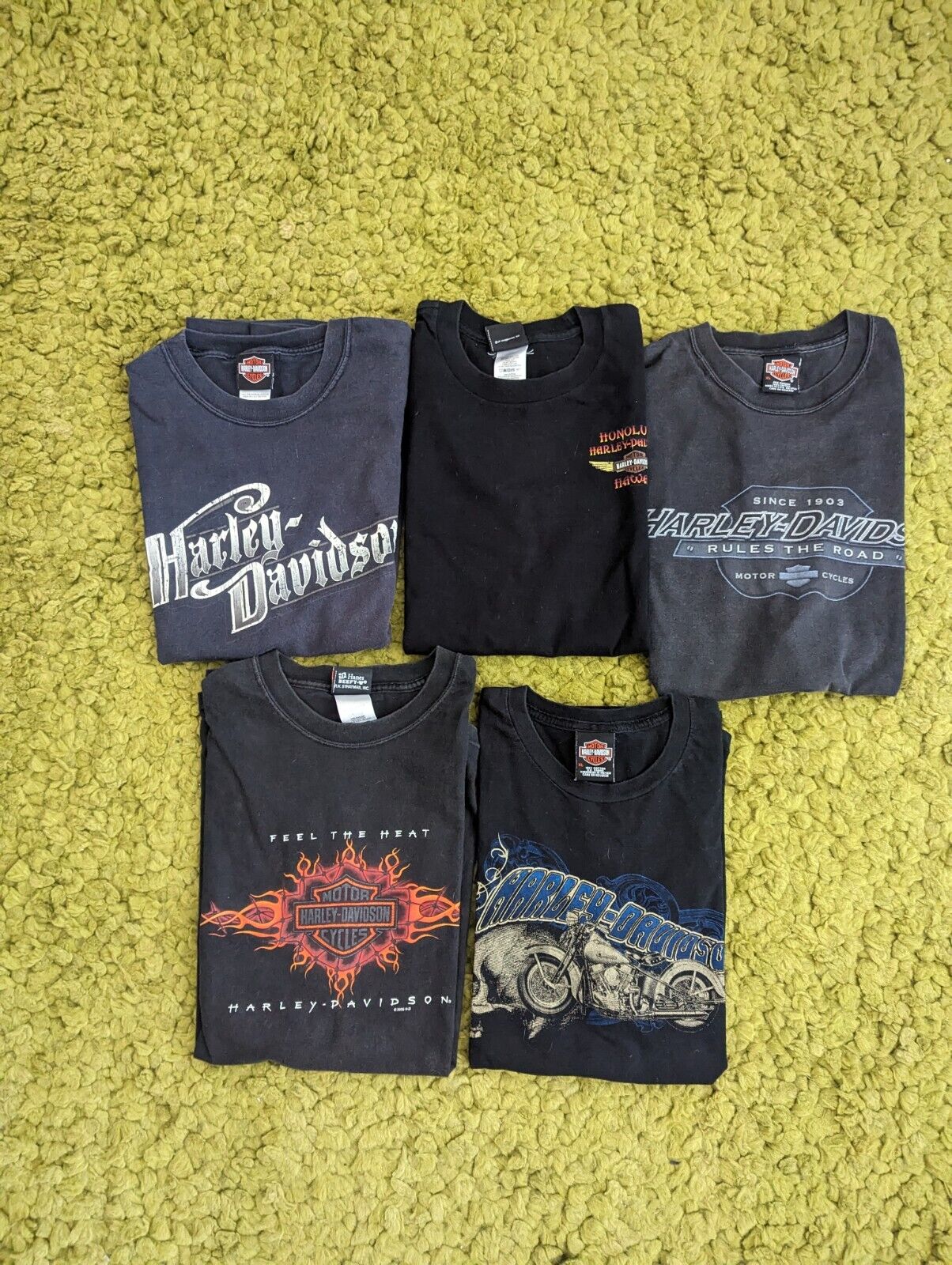 Harley Davidson Men\'s T-shirts Lot Of 5 Size XL