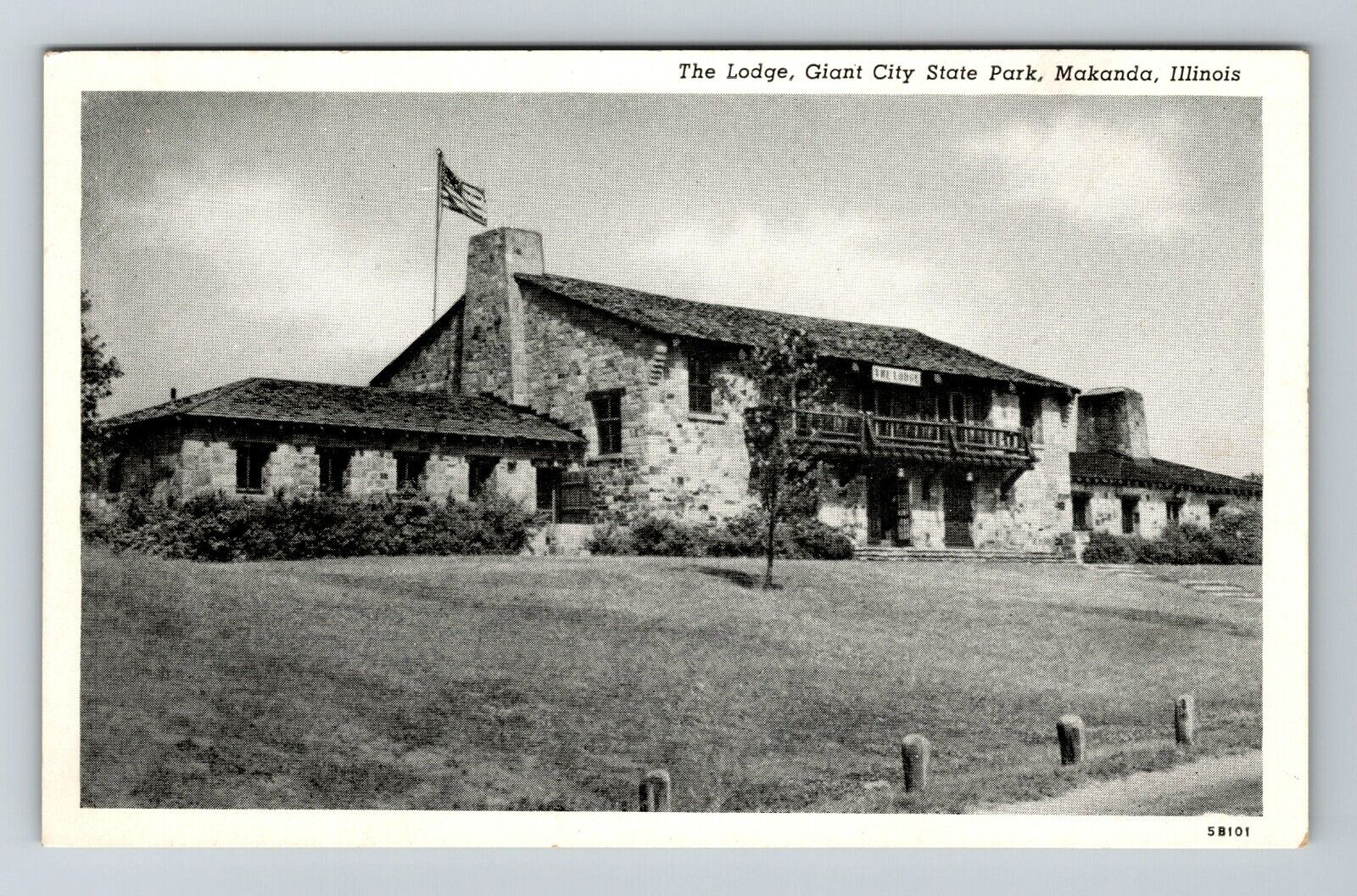Makanda IL-Illinois, The Lodge, Giant City State Park, Vintage Postcard