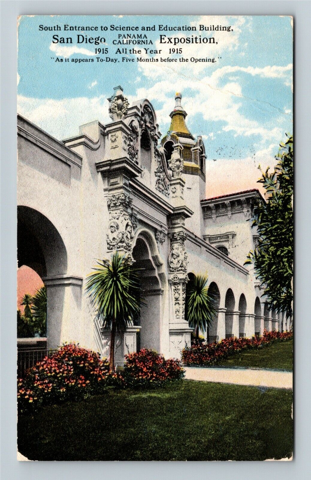 1915 Panama-California Exposition Science Education Building Cancel Old Postcard