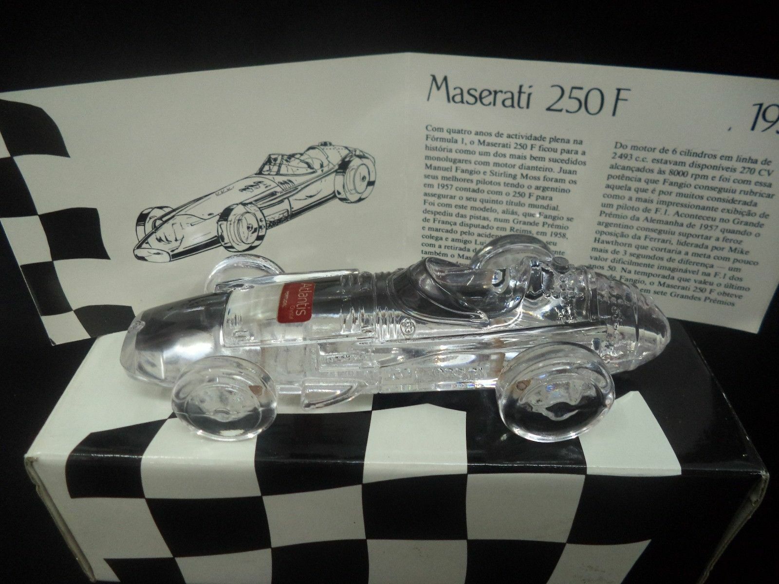 Rare Atlantis Cristal 1957 Maserati 250 F race car leaded crystal  original box