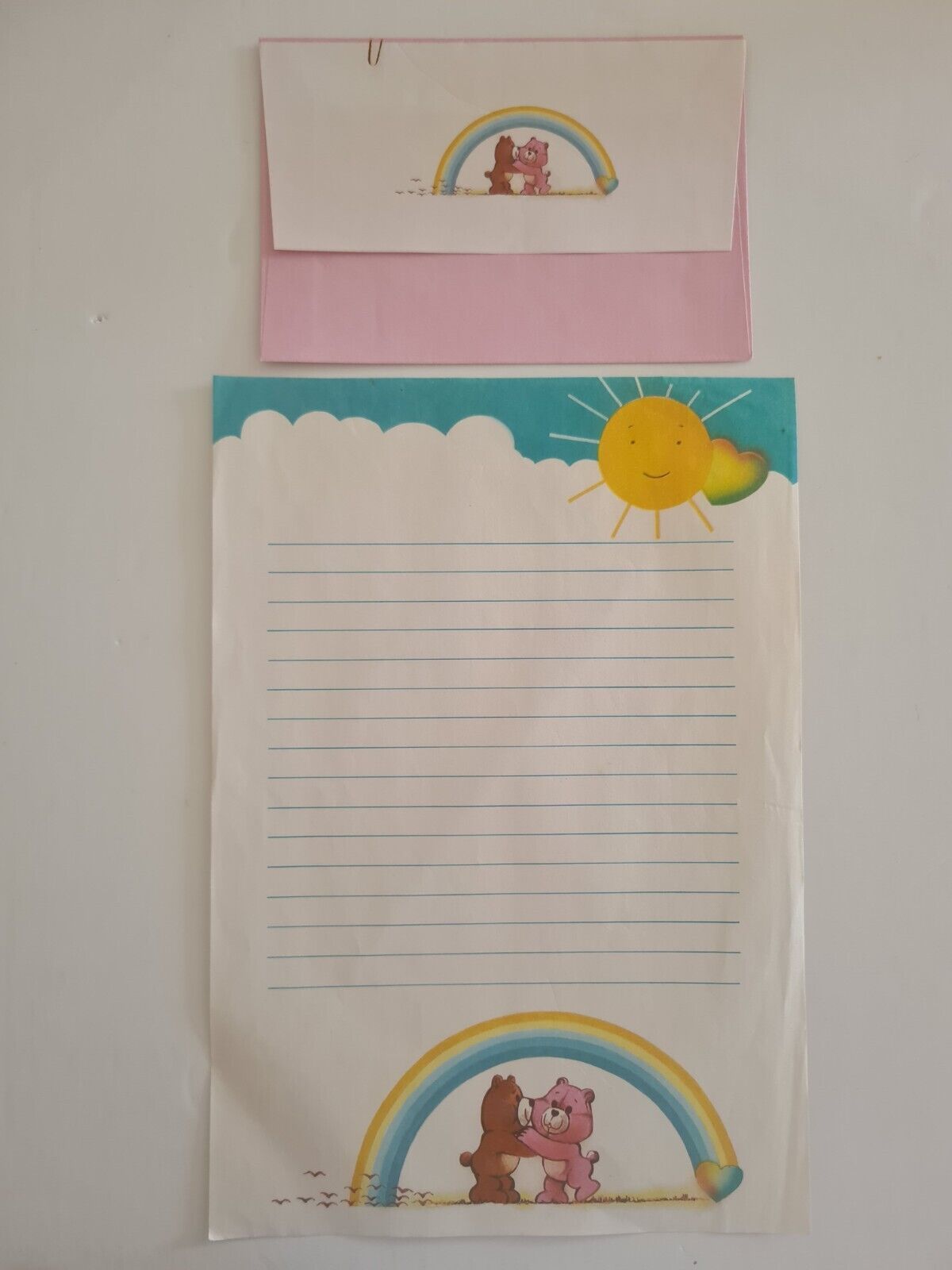 Vintage Care Bears  Stationary Rare From Brazil - Collectible Letter Paper