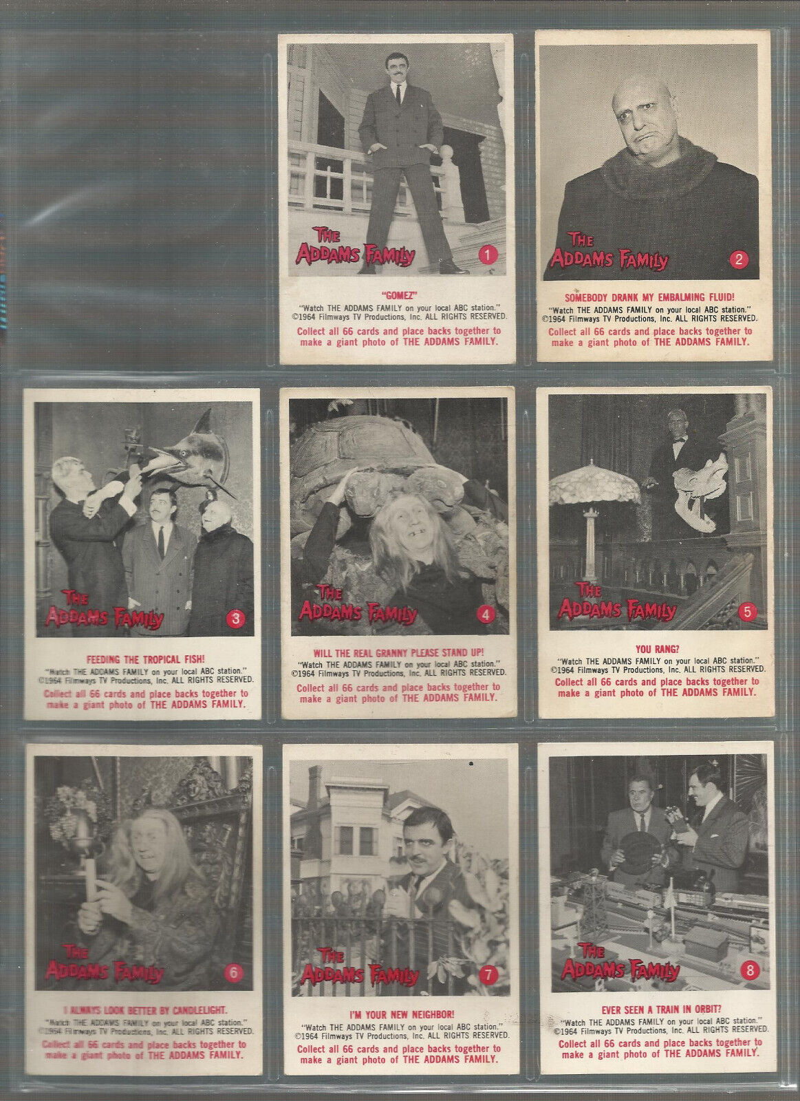 1964 ADDAMS FAMILY COMPLETE (66) CARD SET DONRUSS (NICE SET)