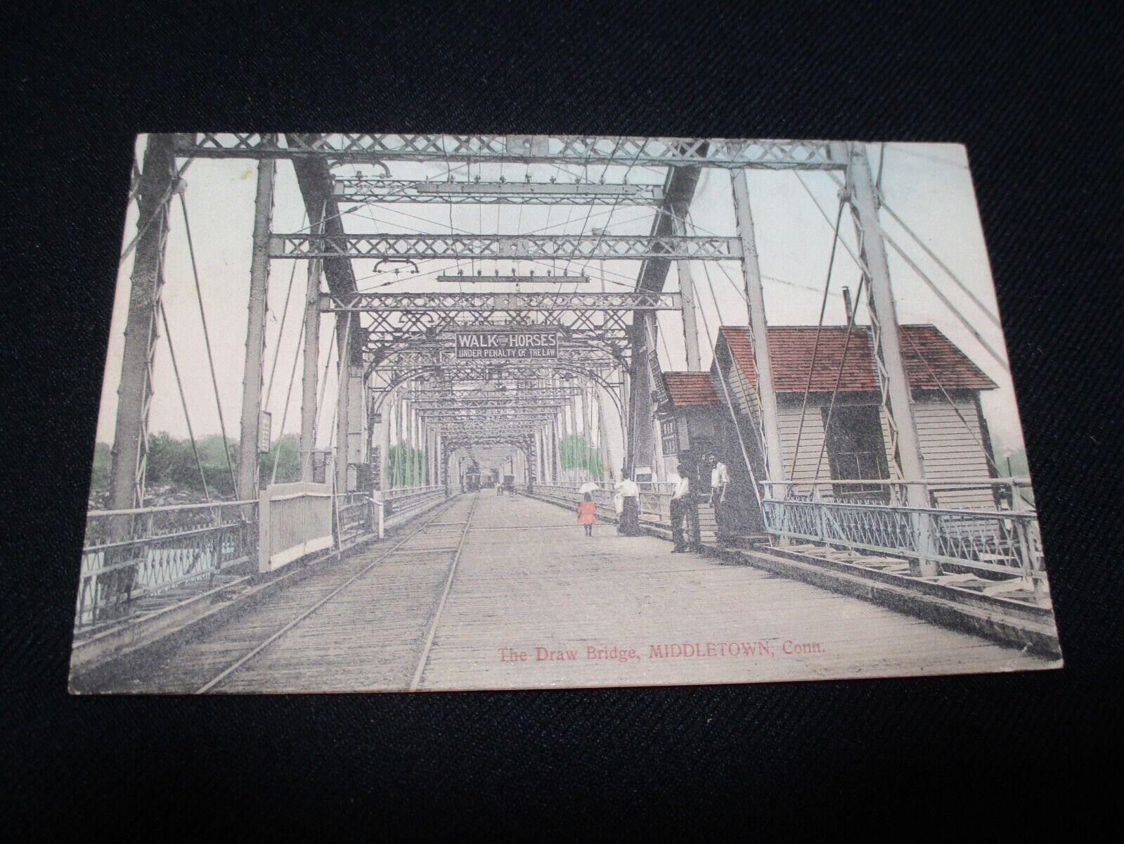 The Draw Bridge Middletown Conn. Postcard 1908 Double Postmark