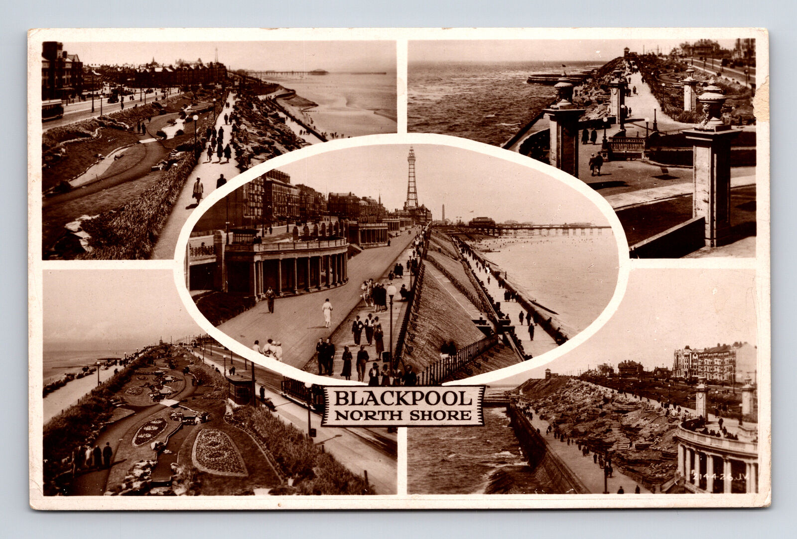 RPPC Multi-View of Blackpool North Shore UK Blackpool Real Photo Postcard