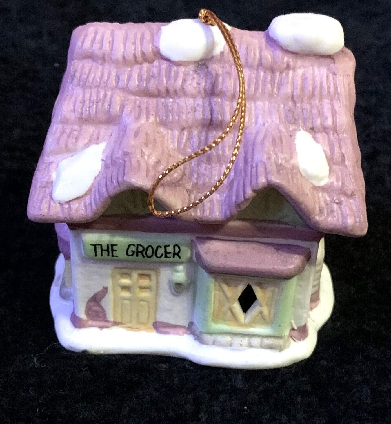 Reader’s Digest 1991 The Grocer Bisque Christmas Bell Ornament