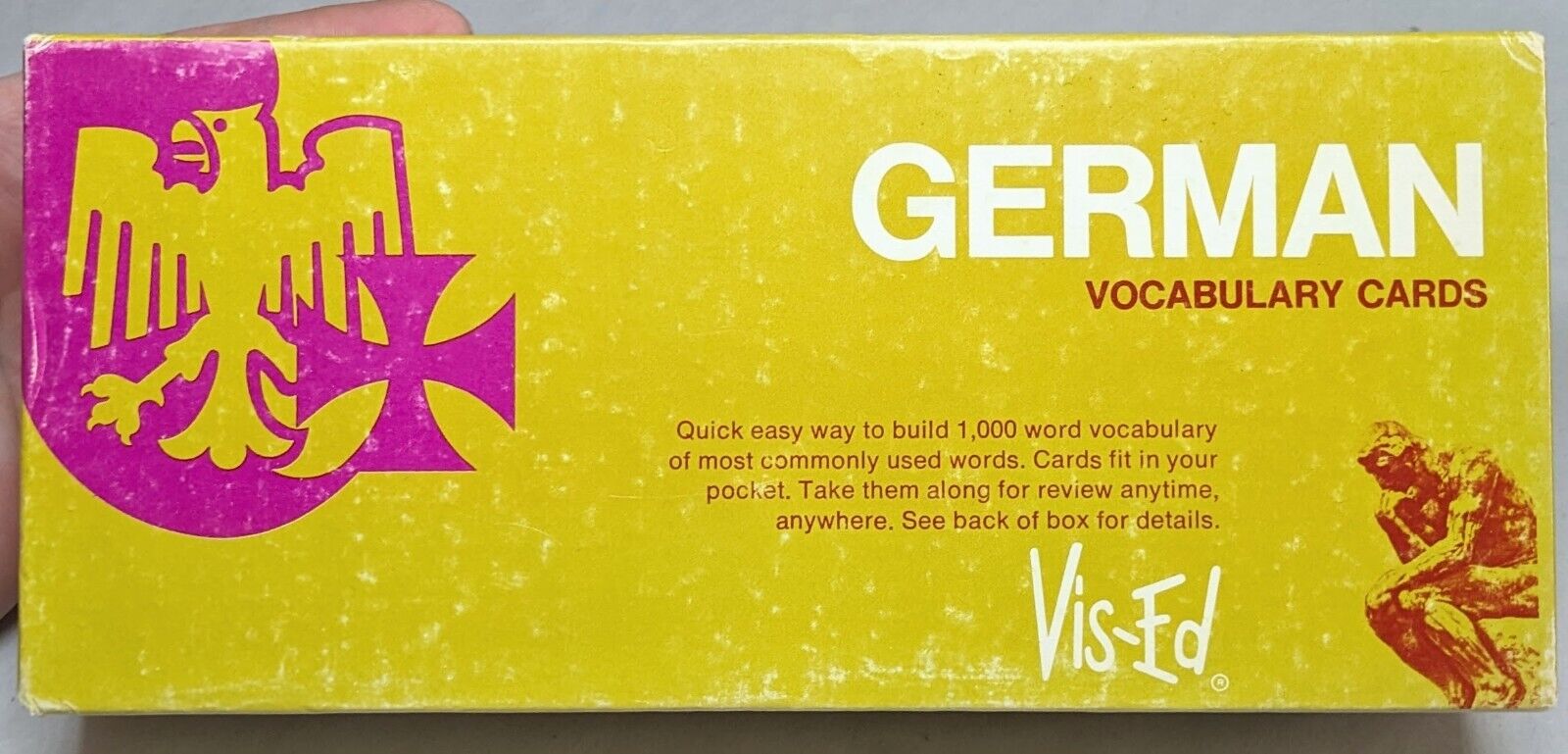 Vintage Vis-Ed German Vocabulary Flash Cards Box