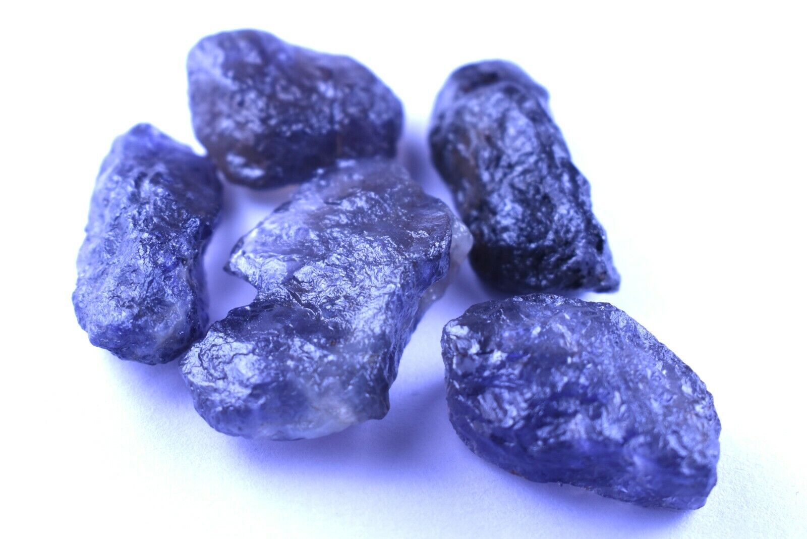 249 Carat Blue Iolite Loose Gemstone Rough Lot Crystal Rock 100% Natural 5 Pcs