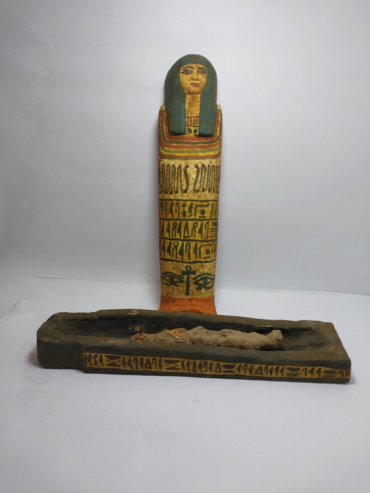 UNIQUE ANCIENT EGYPTIAN ANTIQUE Statue Large Wood Ushabti King Tomb Mummy