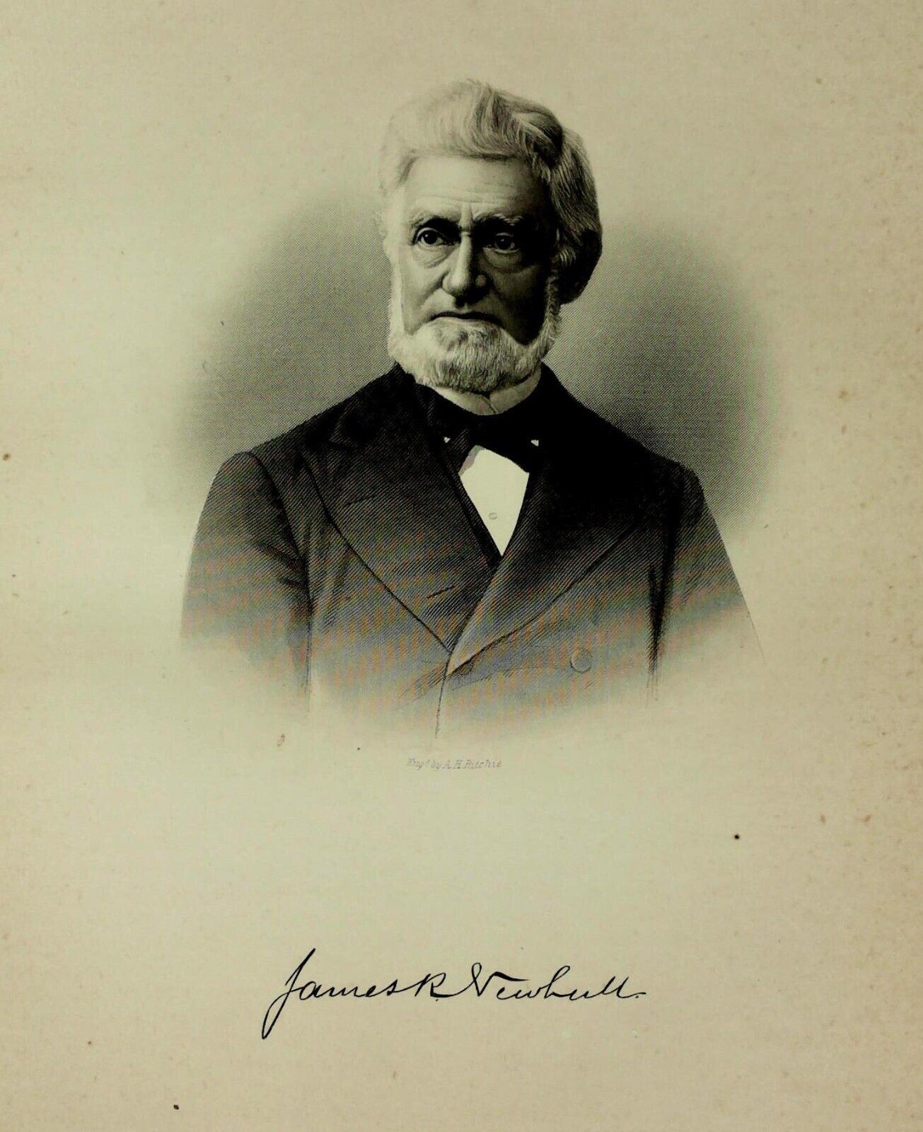 1888 Engraving James Robinson Newhall Essex County Lynn Mass. Genealogy History