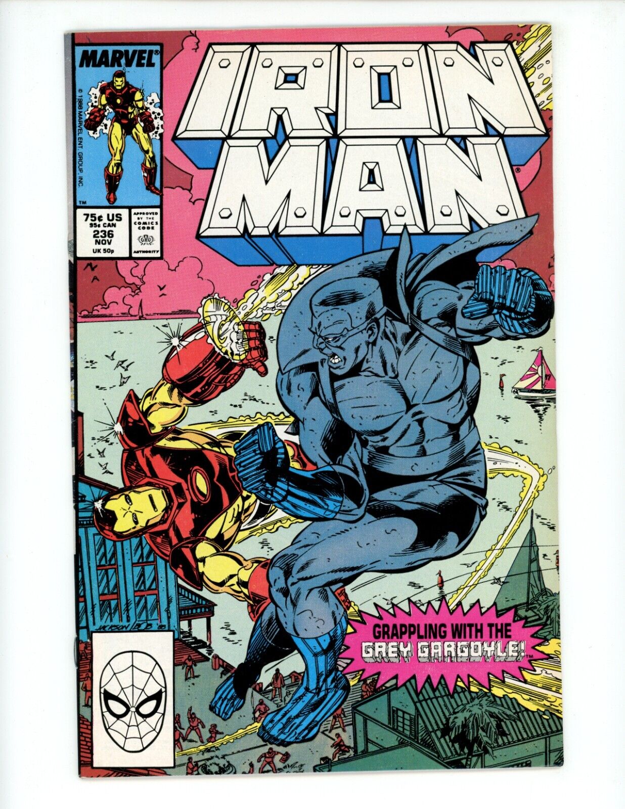 Iron Man #236 1988 VF- Butch Guice Marvel the Grey Comic Book Comics Direct