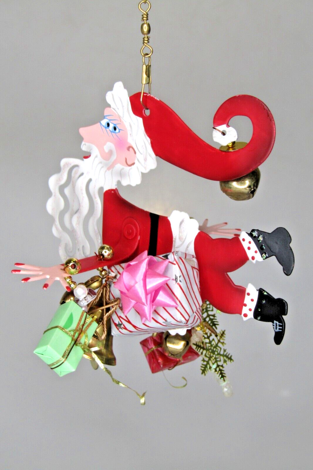 Vintage SILVESTRI by Karen Rossi Fanciful Flights Ornament Santa SHOPPER NEW