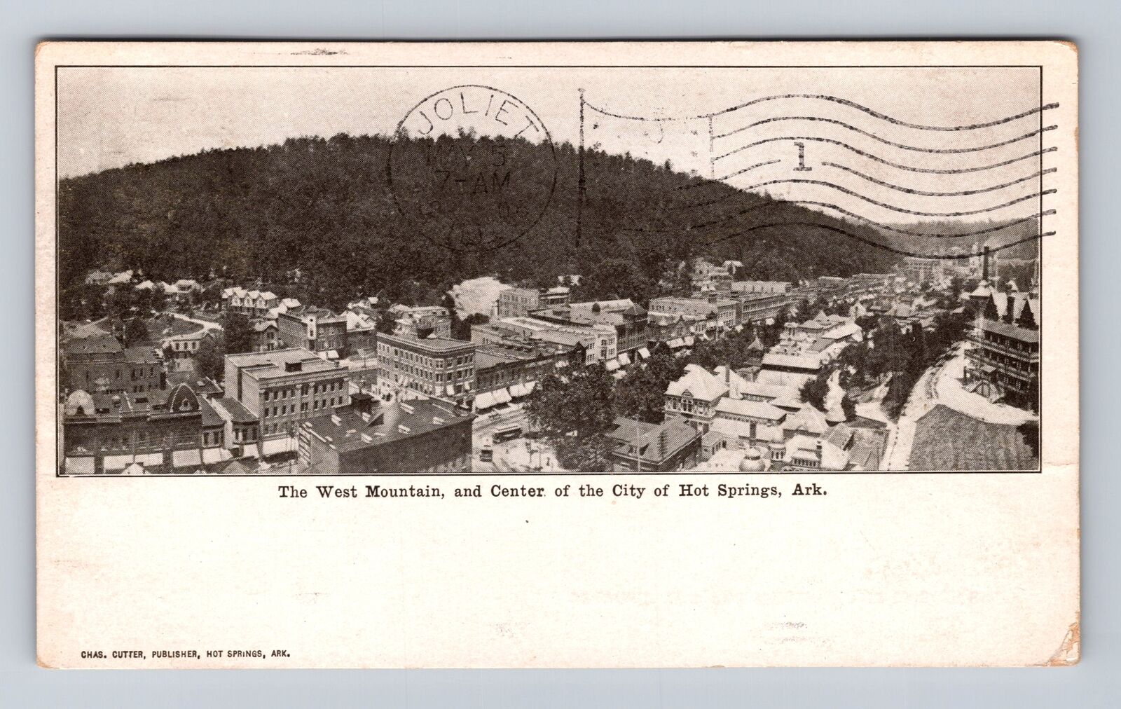 Hot Springs AR-Arkansas The West Mountain, Center Of City Vintage c1906 Postcard
