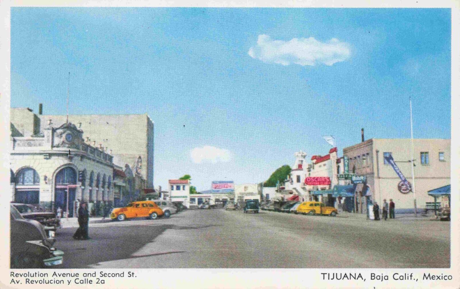 1950s Tijuana Baja California Mexico Revolution Avenue Oscars Club Postcard