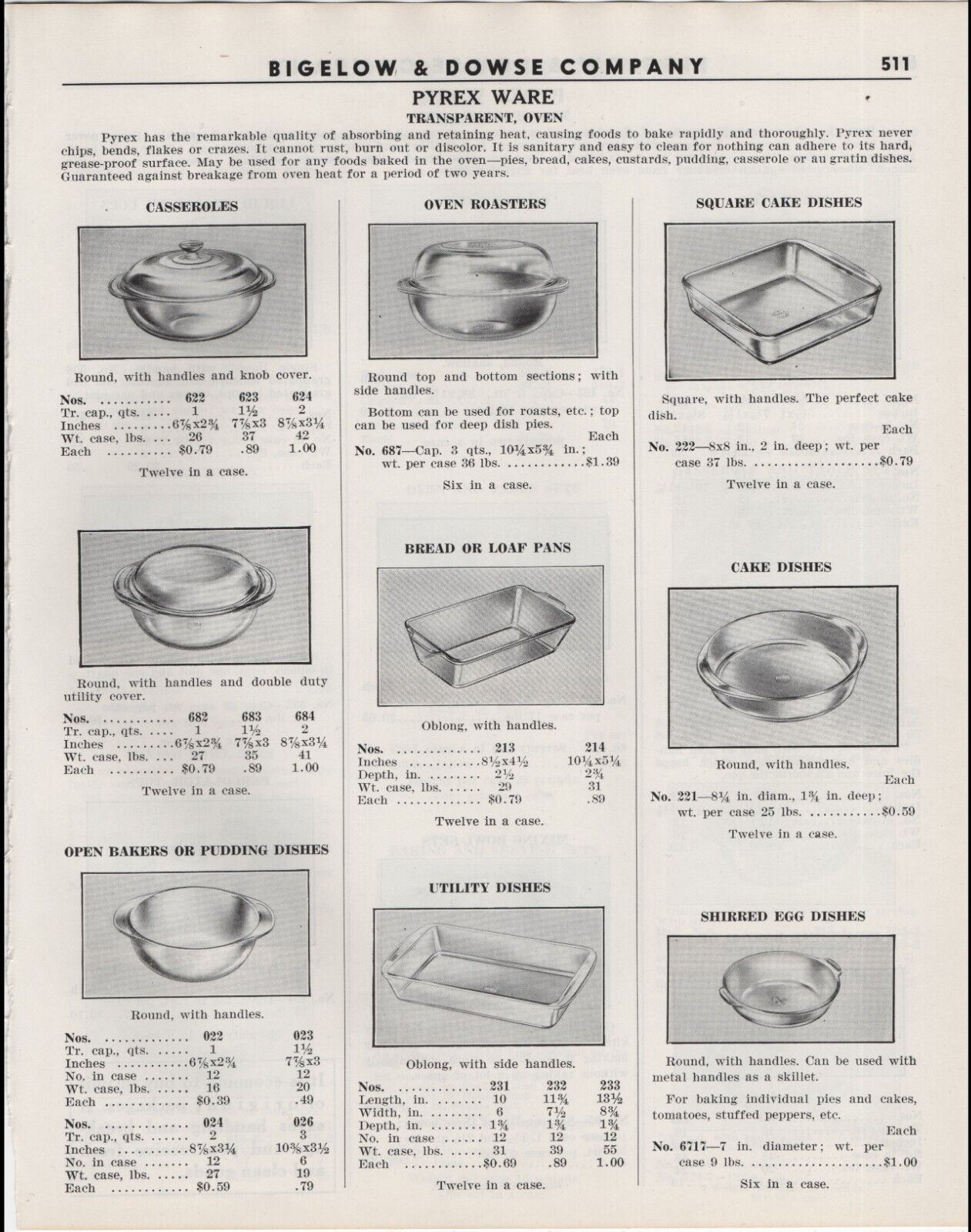 B&D VTG 1952 Catalog Pages, Complete PYREX Catalog Section, Wares & Accessories