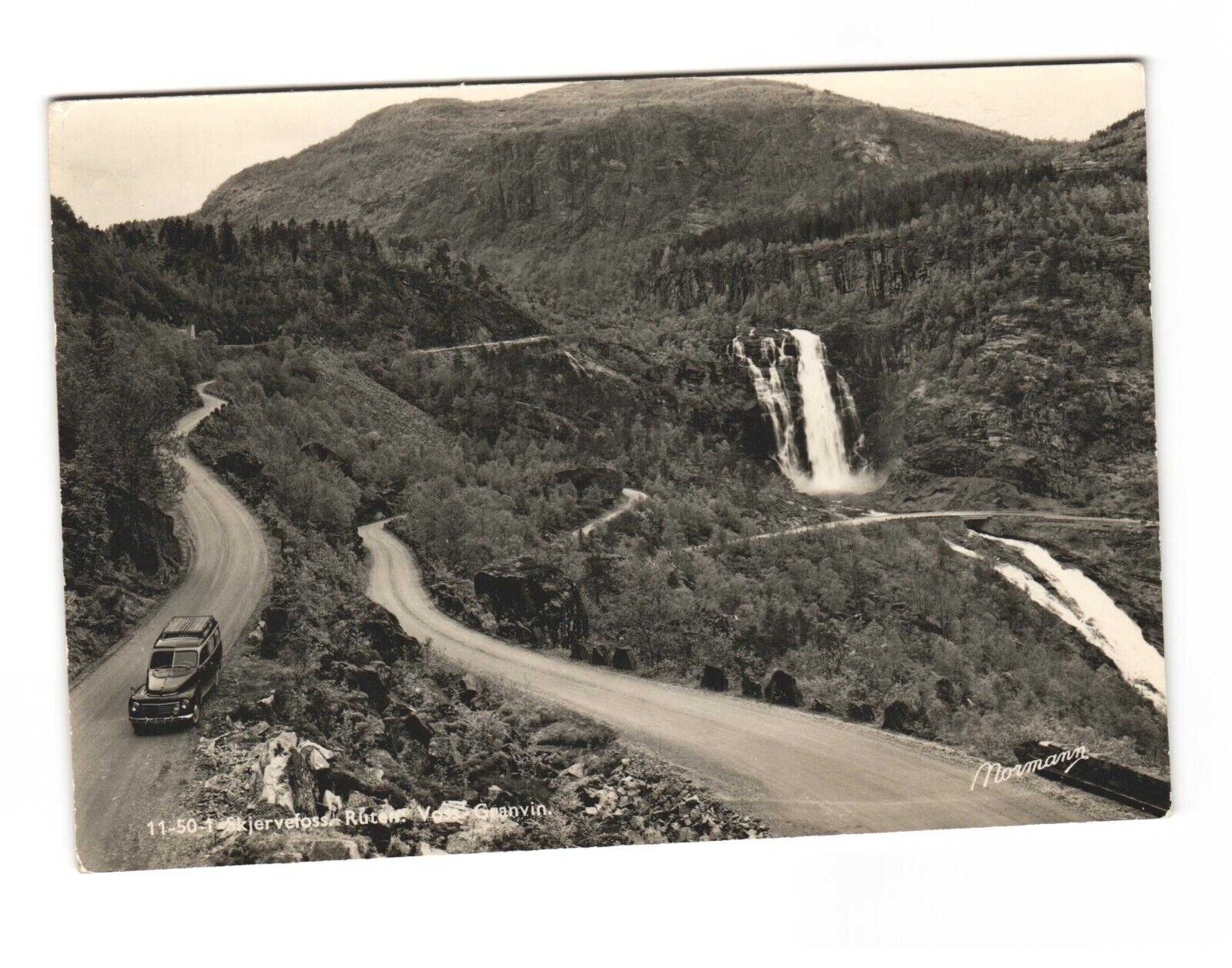 Skjervefoss Ruten. Voss Granvin. Norway Vintage Postcard Unposted