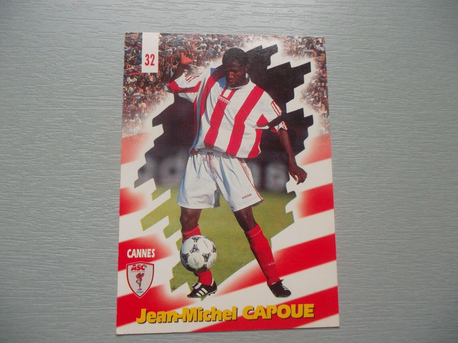 JEAN MICHEL CAPOUE PANINI FOOT CARDS 98 N°32 AS CANNES 1998 SOCCER CARDS 
