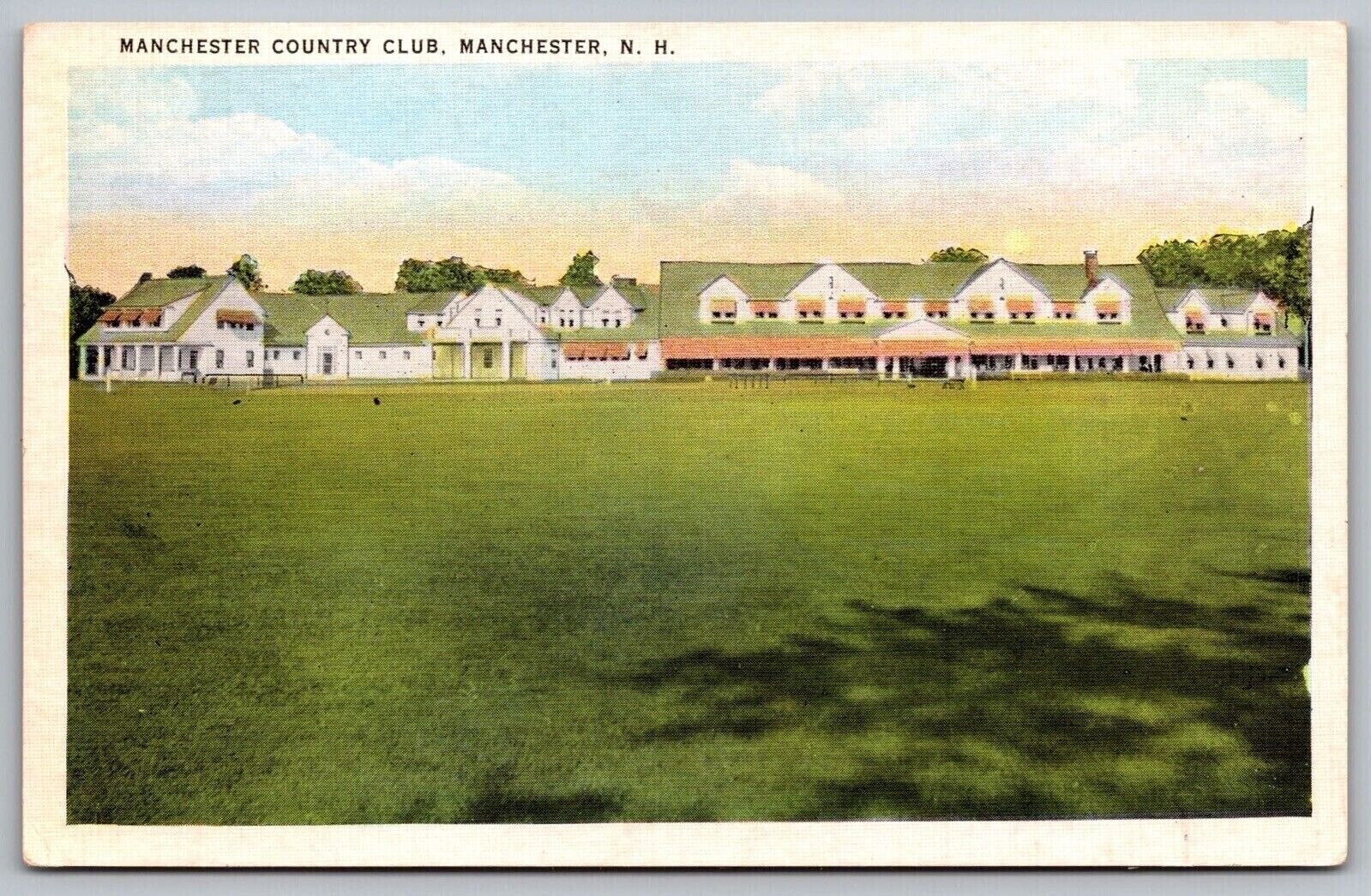 Manchester Country Club New Hampshire Linen Tichnor Quality View VNG Postcard