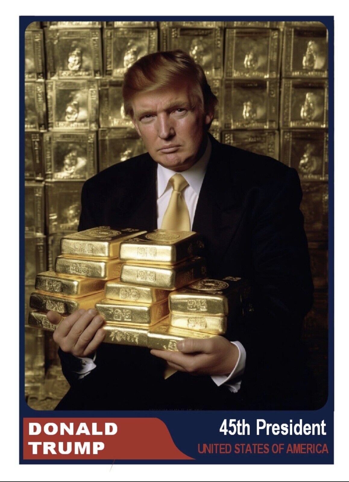 Donald Trump 45th U.S President Got Gold ACEO Old Gum Trading Card