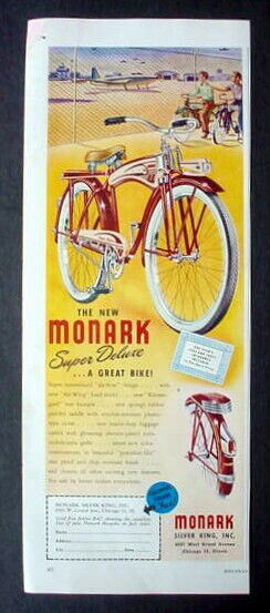 Vintage 1948 Ad Monark Super Deluxe Silver King Bicycle Bike HTF + unused Offer