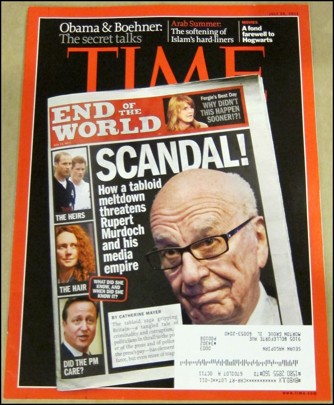 7/25/2011 Time Magazine Rupert Murdoch News International Phone Hacking Scandal