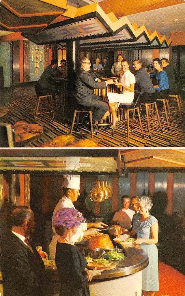New Indian Room Don Roth's Blackhawk Restaurant Chicago c1950s Vintage Postcard