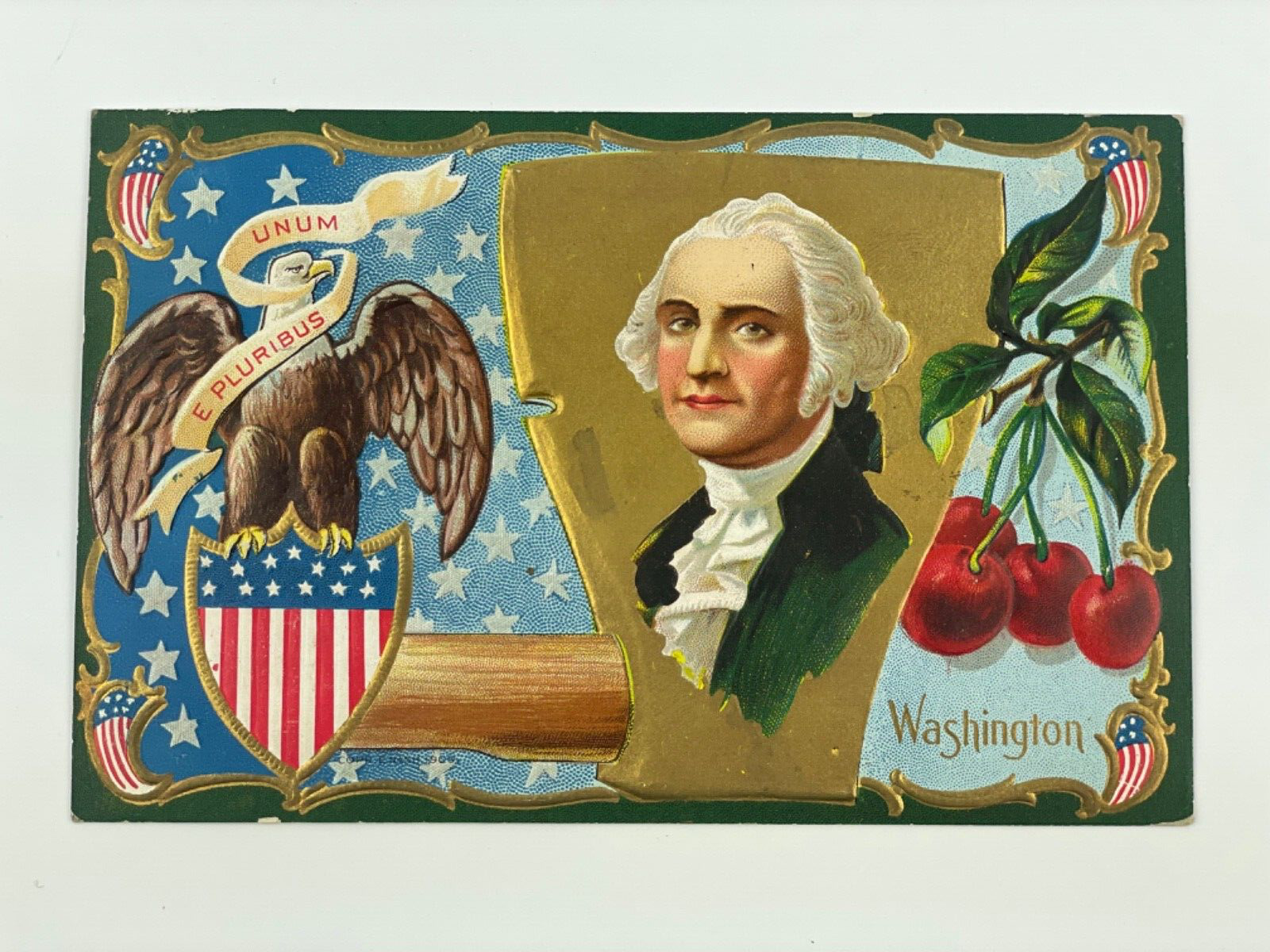 1910 Embossed Washington Birthday Series #2 Postcard