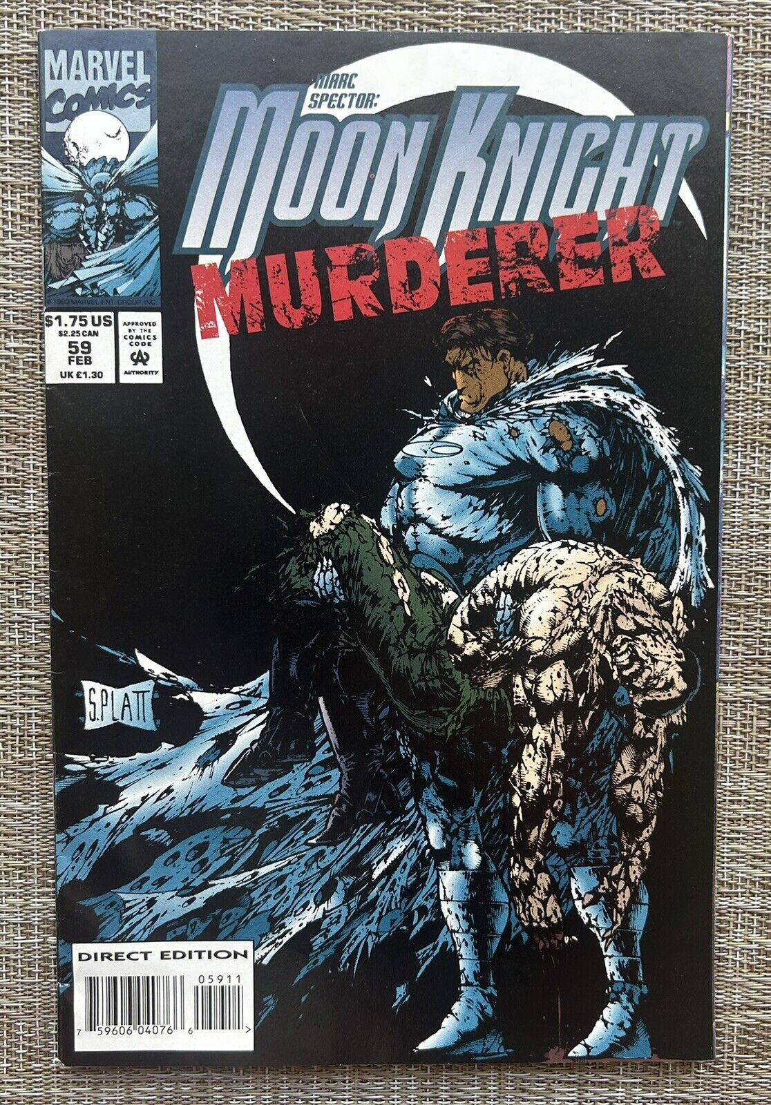 MARC SPECTOR MOON KNIGHT # 59, Stephen Platt Cover, Marvel Comic Book 1994