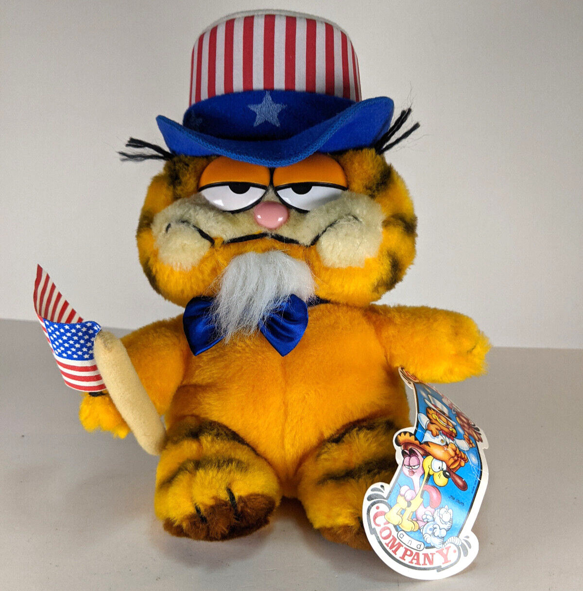 Dakin 1981 Garfield Uncle Sam Plush USA 4th of July Flag 9.5”  With Tag