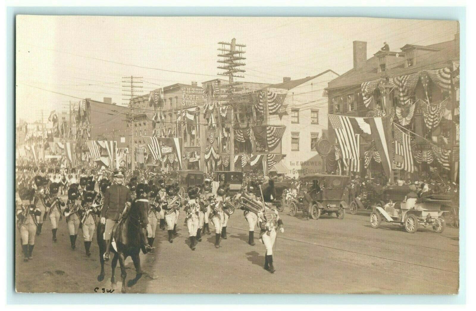 1909 President William Howard Taft Parade Middletown CT RPPC Decorated Homes