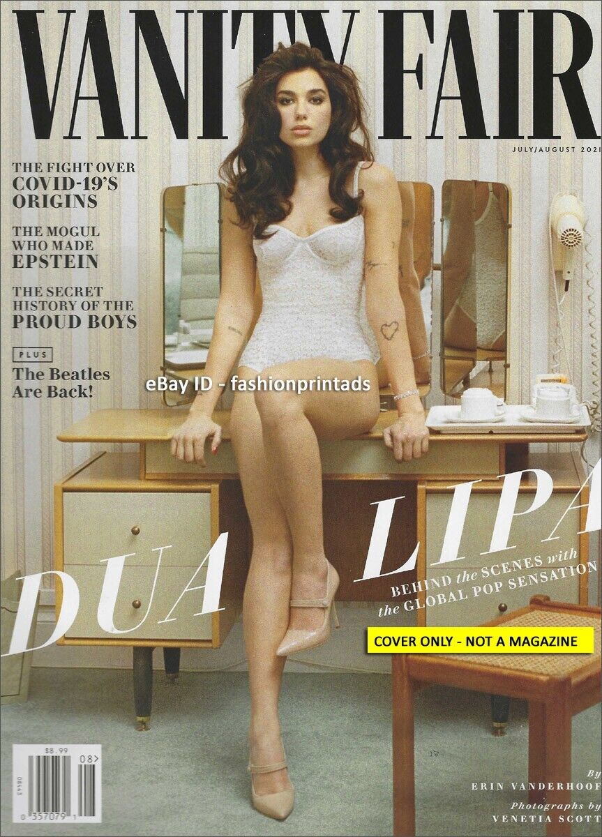 LEGS Feet THIGHS Ankles 1-Page Magazine Cover - VANITY FAIR Dua Lipa COVER ONLY