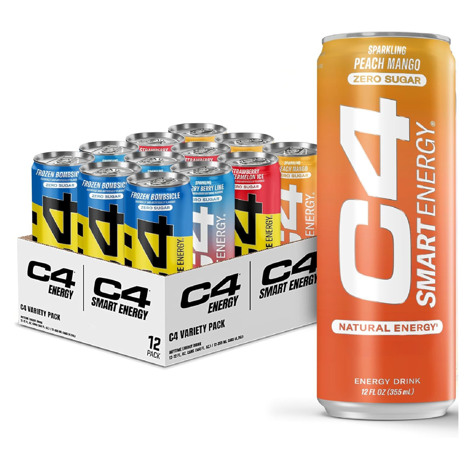 C4 Energy & Smart Energy Drinks Variety Pack Sugar Free Pre Workout Performance