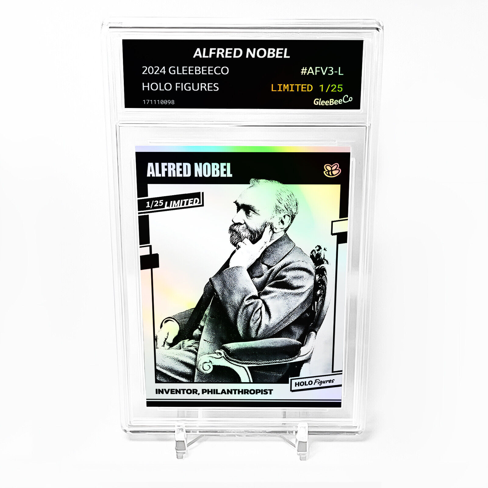 ALFRED NOBEL Card 2024 GleeBeeCo Holo Figures #AFV3-L Limited to Only /25