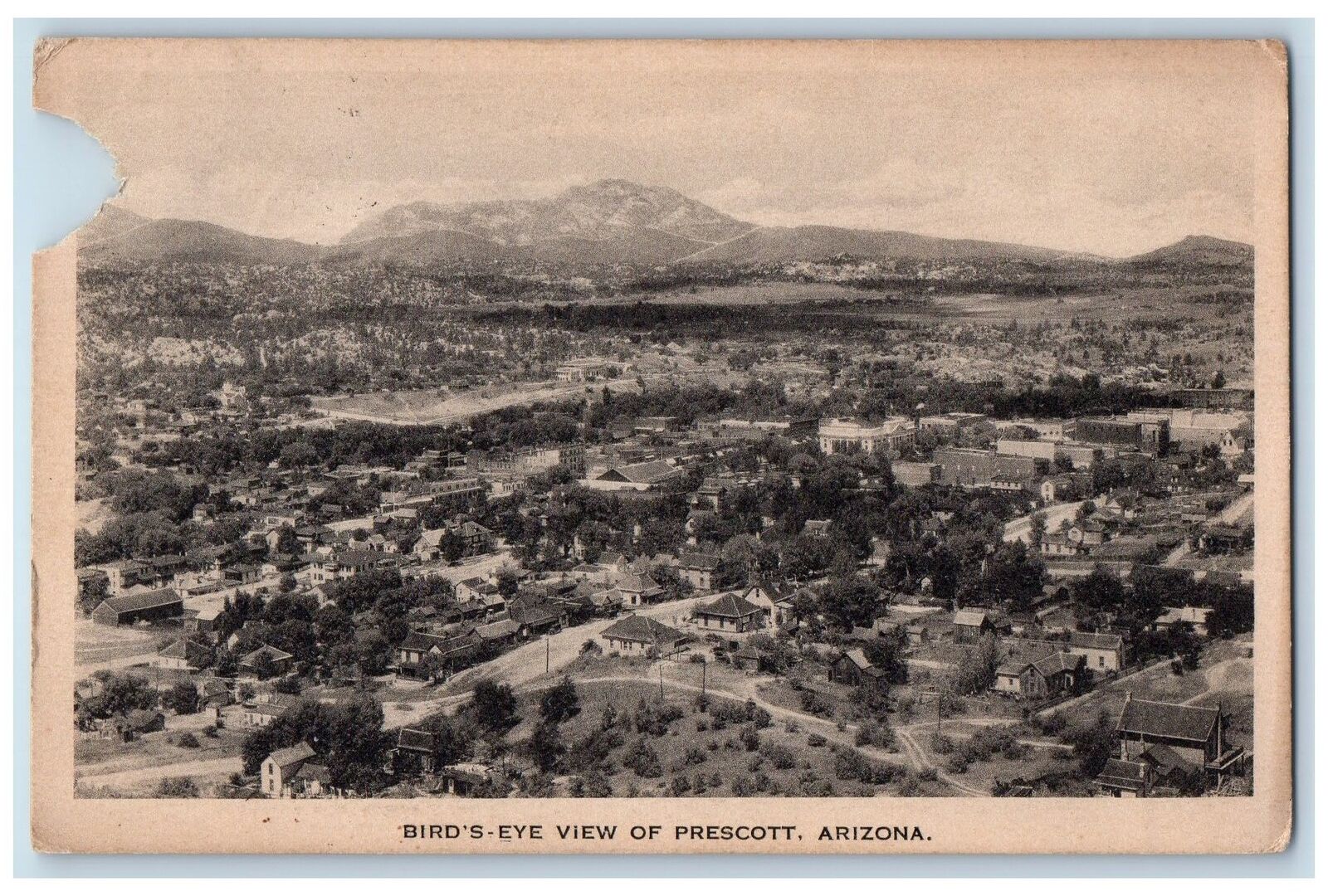 1924 Bird\'s Eye View Of Prescott Mountain Arizona AZ Posted Vintage Postcard
