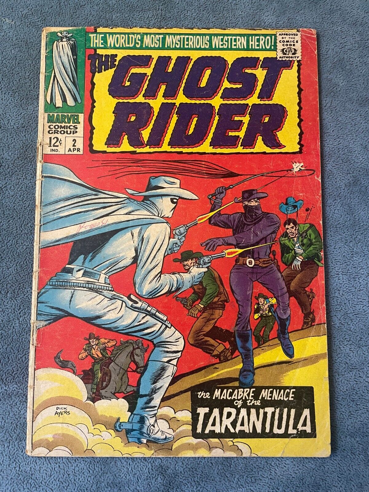 Ghost Rider #2 1967 Marvel Comic Book Western Dick Ayers Cover Tarantula GD