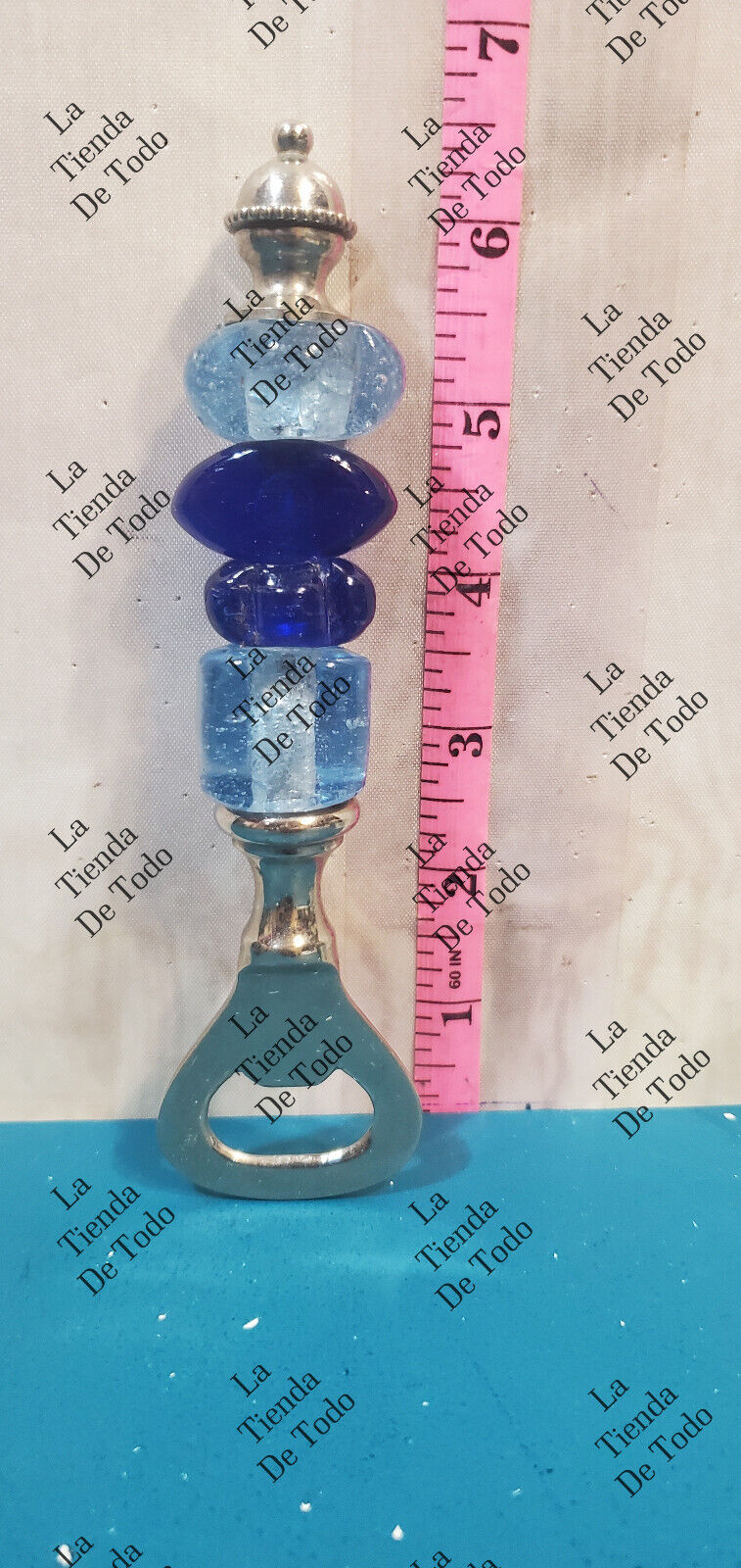 Vintage Bottle opener Pebble Colors glass handle